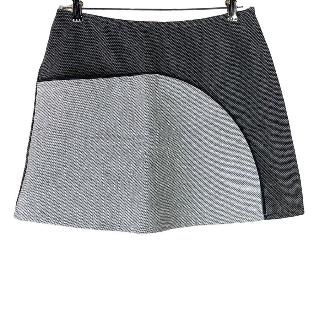 Texture XS Mini Skirt Gray A Line Zip Pockets Womens